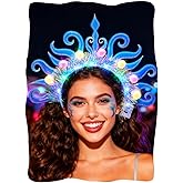Campsis Light Up Headband Led Mermaid Headpiece Pearl Sea Monster Glowing Hair Accessories for Women