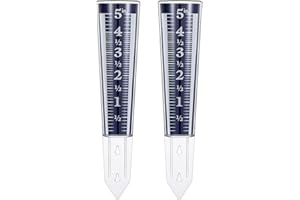 Yexiya 2 Pcs 5 Inch Capacity Rain Gauge Outdoor Easy to Read Acrylic Rain Gauges Measure and Monitor Precipitation Magnifying Scale and Numbers for Garden Yard Field Lawn (Blue)