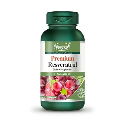 Vorst Premium Resveratrol 400mg 60 Capsules with Grape Seed Extract Vitamin E &amp; C Antioxidant Supplement Trans Resveratrol