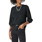 Amazon Essentials Women's French Terry Fleece Crewneck Sweatshirt with Sleeve Detail