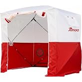 JAX3&reg; Red Pop Up Work Tent | 6.2x6.2x7 Ft | High-Vis Tool-Free 60-Second Setup | Waterproof UV50+ &amp; Flame Retardant (CPAI-84, V0) | Construction, Welding, HVAC, Mechanic &amp; Rescue Heavy-Duty Shelter