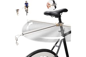 PAWXAW Dog Bike Leash with Built-in Buffer Spring, 180° Rotating or Fixed | Quick Attach Mechanism | Thickened Steel Wire Rope | 550-lbs Pull Strength, Military Grade Hands Free Bicycle Dog Exerciser