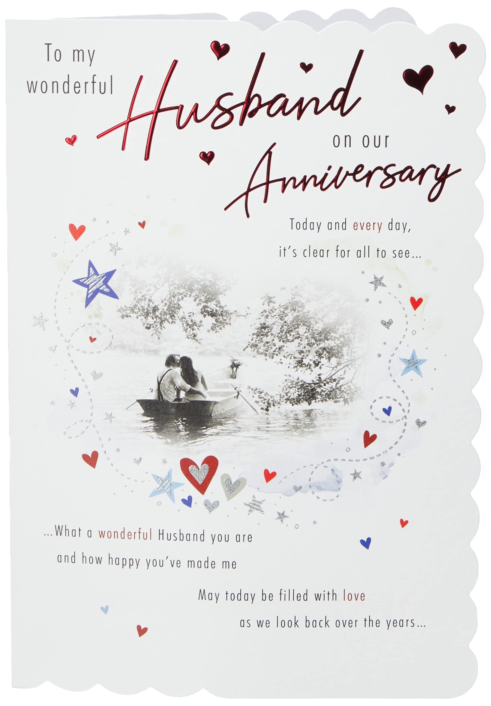 Piccadilly Greetings Traditional Annivesary Card Husband,grey, 9 x 6 inches