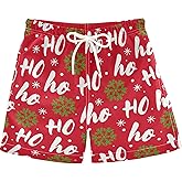 visesunny Boys Casual Board Shorts Funny Floral Boys' Swim Trunks Beach Shorts Little Kids Bathing Suit