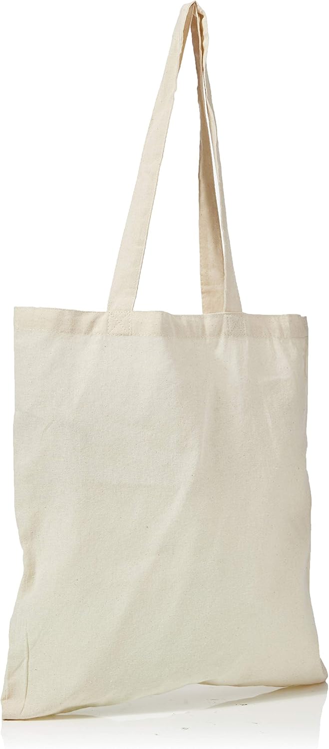 Cotton Bags, Tote, Natural Colour ***Pack of 10*** 38cm x 42cm, Long Handle. Reusable Grocery Bags, DIY, 5 oz Cotton Canvas - Image 3