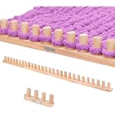 MLLNFUE 55&rdquo; Chunky Knitting Blanket Loom - Customizable Wood Chunky Yarn Loom - Adjustable Size &amp; Detachable Design Chunky Knit Blanket - Hand Knitting Loom for Beginners and Home Decoration
