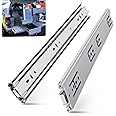 SLIDEWAY 200 Lbs Heavy Duty Drawer Slides 1 Pair 8 10 12 14 16 18 20 22 30 32 40 Inch Full Extension Ball Bearing Sliding Rails Cabinet Runners Tracks Tool Box Glides-14