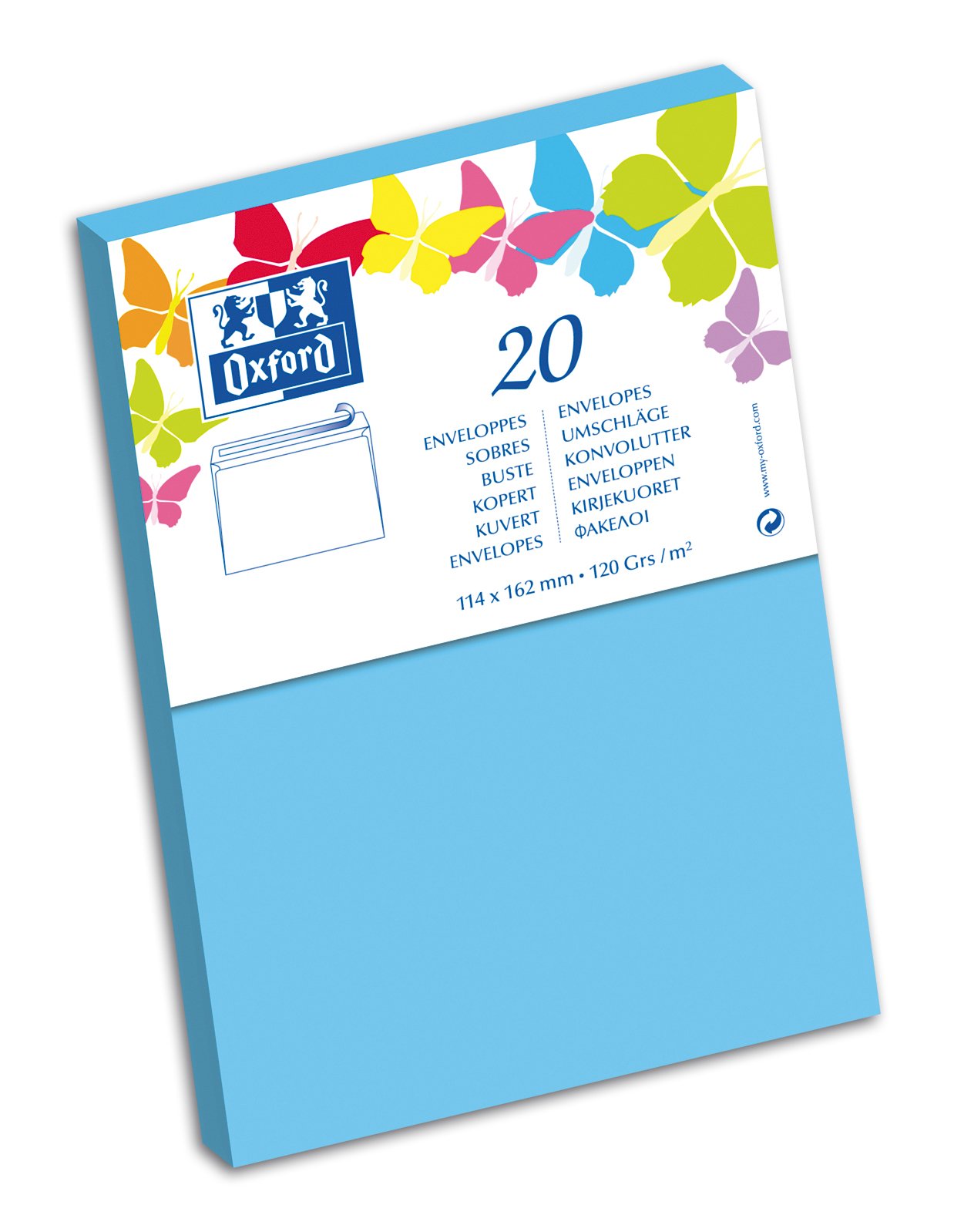 Oxford Correspondance Pack of 10 Classic Envelopes - Lagoon Blue