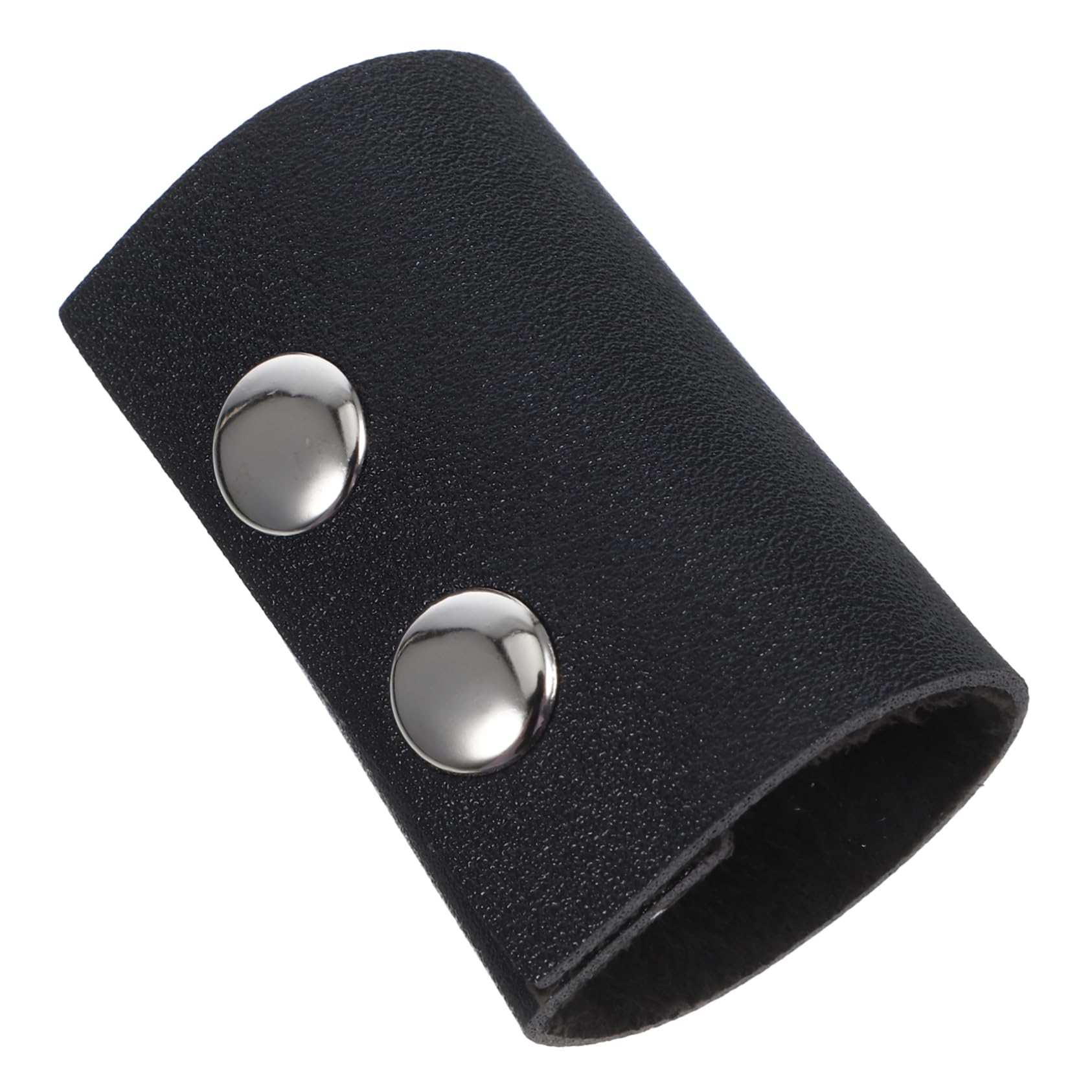 LALADEFIEE Leather Hair Bands Ponytail Holder for Thick Hair Simple Ties with Metal Snap Button Everyday and Party Accessories