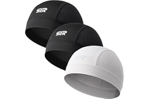3 Pcs Breathable Mesh Skull Cap for Men & Women - Ultra Lightweight Quick Dry Sports Beanie for Cycling - Cooling Head Cover