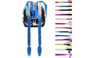 SEGO 1 PCS / 2 PCS Helmet Pigtail Helmet Braids with Detachable Suction Cup with Bowknot Motorcycle Helmet Ponytails Hair Tails Decoretion Many Colors (Helmet not Included)