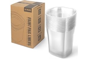 HIUMTREE 24 Pcs Paint Pail Liners, Paint Bucket Liners for Paint Cups, Holds Up to a Quart of Paint or Stain, Use Solo or with a Bucket (Compatible with Model 2500-CT Style Hand Paint Pails)