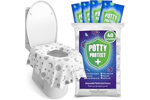 Eli with Love 40 Extra Large Disposable Toilet Seat Cover by Eli with Love – Toddler Toilet Covers for Full Coverage On Toilet or Potty – Ideal Travel Toilet Seat Covers for Kids and Adults (Classic)