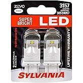 SYLVANIA - 3157 ZEVO LED White Bulb - Bright LED Bulb, Ideal for Daytime Running Lights (DRL) and Back-Up/Reverse Lights (Con