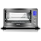 Toshiba AC25CEW-BS Toaster Oven, 6-Slice Bread/12-Inch Pizza, Black Stainless Steel