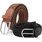 AWAYTR Elastic Braided Belt for Women - Unisex Stretch Woven Fabric Belt for Jeans