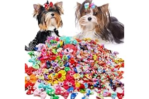 SENNIEA 60pcs Dog Hair Bows, Dog Bows Grooming Made of High Tenacity Rubber Bands, 30 Beautiful Puppy Bows in (Mix)
