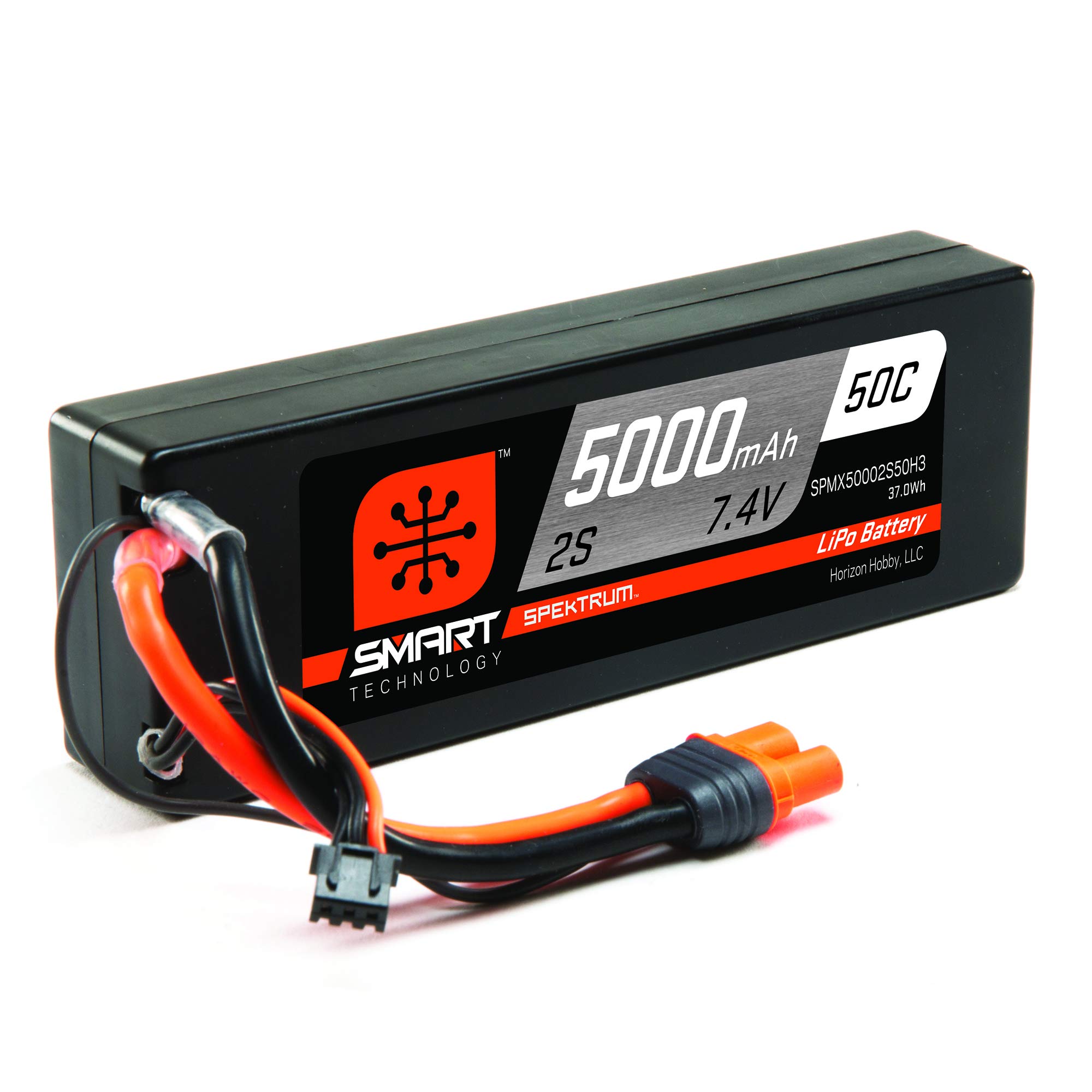 Spektrum 7.4V 5000mAh 2S 50C Smart Hardcase LiPo Battery: IC3, SPMX50002S50H3