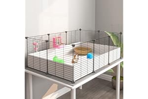 Oneluck Guinea Pig Cage, Indoor Habitat with Waterproof Plastic Bottom, Playpen for Small Pet Bunny, Turtle, Hamster, Partition cage