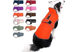 MIGOHI Reflective Dog Coat, Cold Weather Warm Dog Jacket, Waterproof Windproof Dog Winter Coat, Reversible Stormguard Dog Snow Jacket Snowsuit Fleece Lined Dog Vest for Small Medium Large Dogs
