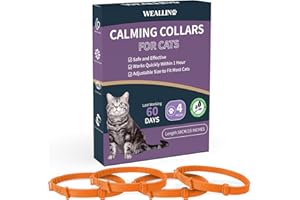 WEALLIN 4 Packs Calming Collar for Cats, Cat Calming Collar Anxiety Aggression Relief Stress Pheromone Collar for Cats, Cat Calming Products with 60 Days Long-Lasting Effect, Adjustable for Most Cat