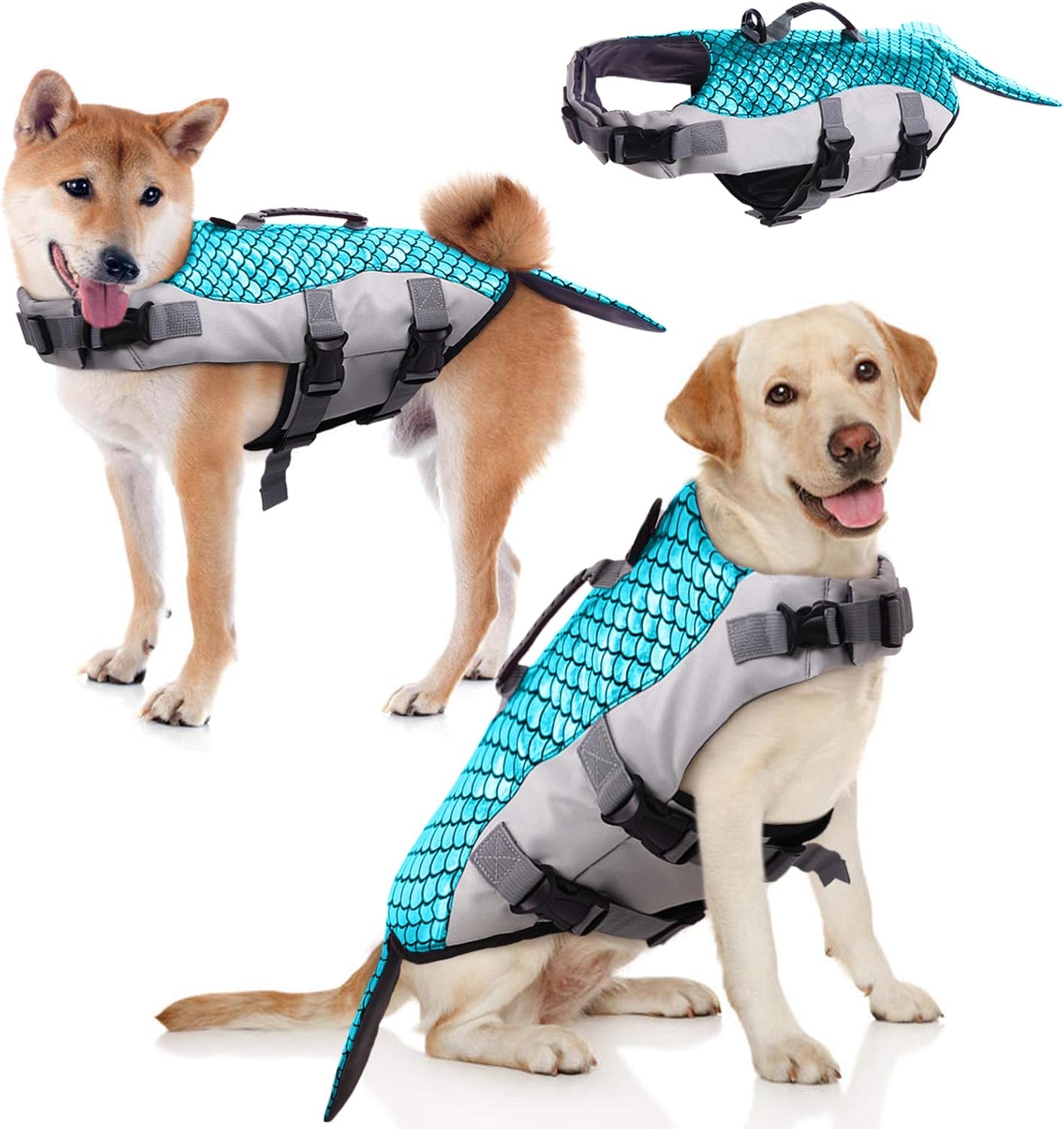 mermaid dog life jacket