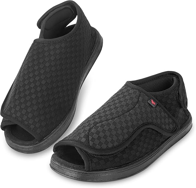 Womens Diabetic Slippers Edema Sandals Adjustable Strap Extra Wide