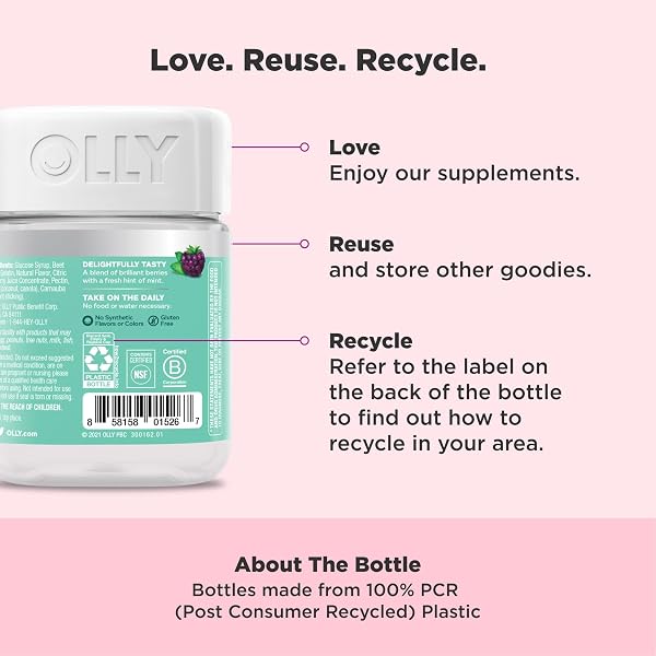 OLLY FLAWLESS COMPLEXION GUMMY, CLEAR AND HEALTHY SKIN SUPPORT, VITAMINS E, A, ZINC, CHEWABLE SUPPLEMENT, BERRY – 50 COUNT (PACK OF 1)