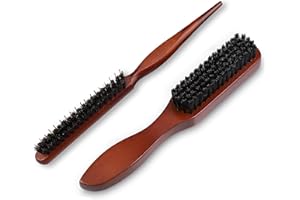 Boar Bristle Brush, 2 PCS Boar Bristle Hair Brush, Bristle Hair Brushes, Slick Back Hair Brush for Women Men, Wet Hair Brush,