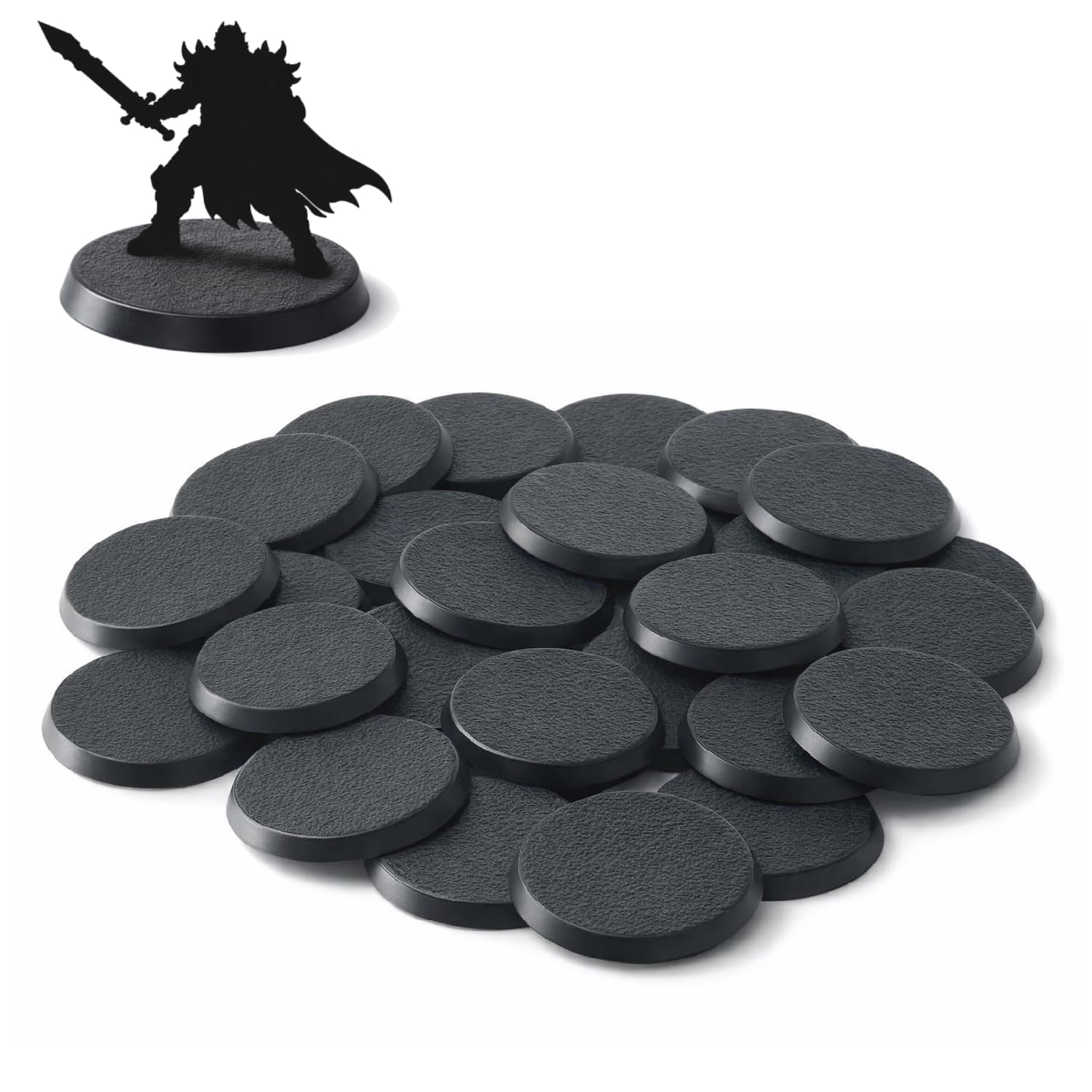 Print It Uk Wargaming Hobby Bases 40mm – 30 Pack Round Model Miniature Plastic Bases for Tabletop War Games, RPG Figures, Sand Table Scenery