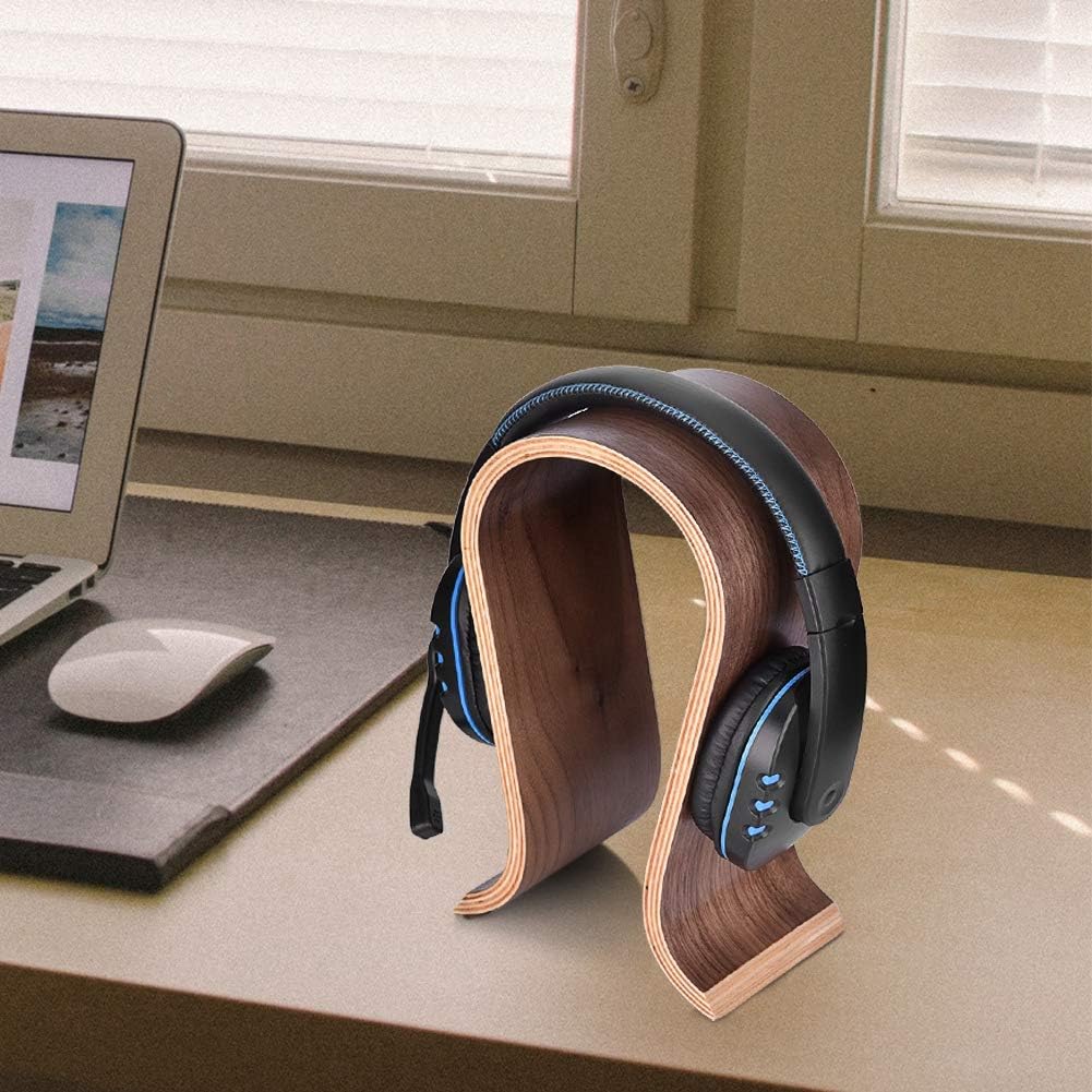 Annadue U Shape Wooden Headphone Holder, Wooden Headphone Desk Stand, Stable Base, for Home Office, Study, Shop, and Many Other Places - Image 3