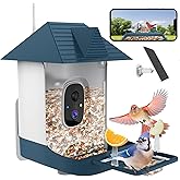 Bird Feeder with Camera,WiFi Outdoor Smart Bird Feeder Camera with Built-in AI Birds Recognition,Solar Powered,Auto Record Video by Cloud Storage,FHD Birds House with Cam,Ideal Gift for Dad and Mom