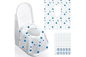 YZNLIFE Toilet Seat Covers Disposable 50 Pack Extra Large Waterproof Toddler Toilet Covers Individually Wrapped Portable for Kids Adults,(Circle)