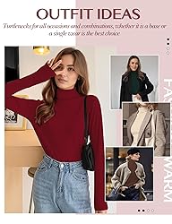 Womens Long Sleeve Turtleneck T-Shirts Mock Neck