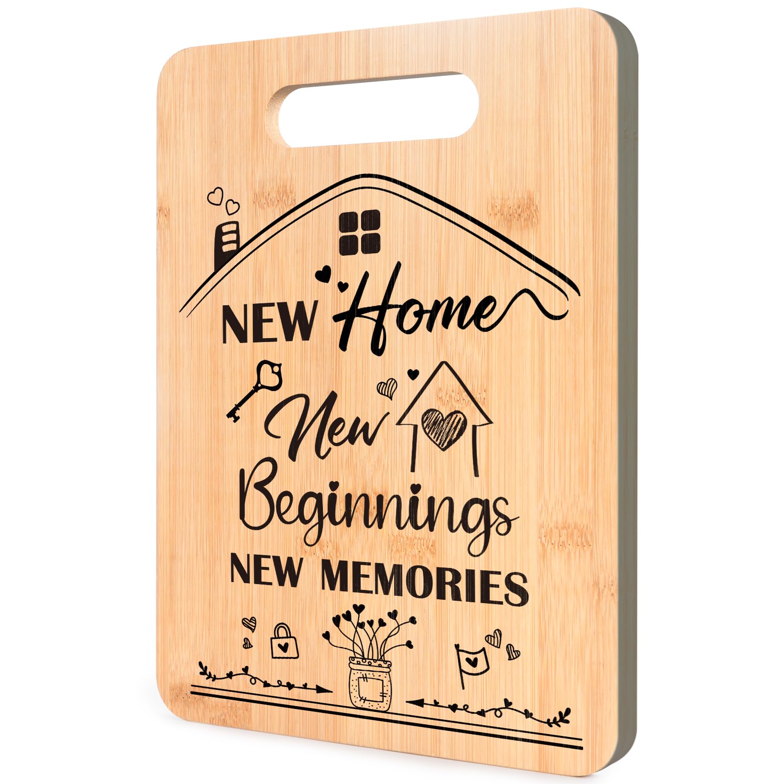 Luvart New Home Housewarming Gifts - House Warming Gifts for New Home, Chopping Board Housewarming Presents Ideas, New House Essentials Cutting Board, Kitchen Presents for Couples Friend Family