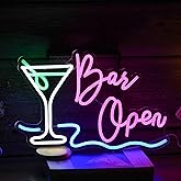 Bar Open Neon Sign Dimmable LED Cocktail Neon Lights Signs for Wall Decor Open Neon Light Bar Sign for Business Pub Store Man Cave Party Club Restaurant Decor