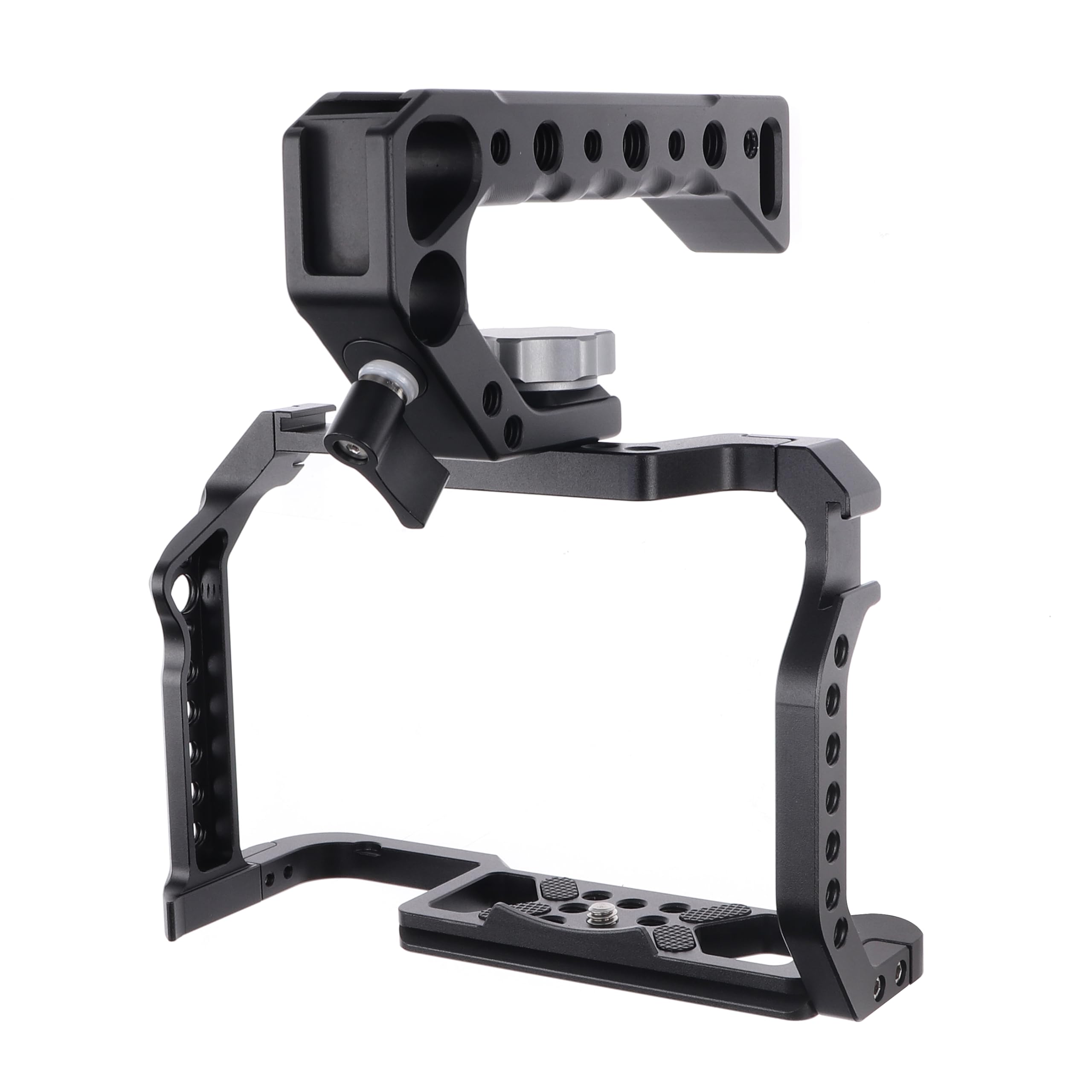 FOTGA Camera Cage + Top/Side Handle Grip KIT for Canon EOS R5 R5C R6 Mirrorless Camera, Aluminium Video Vlogging Rig with NATO Rail, Cold Shoe, 1/4"Screw Mount, 3/8"-16 Locating Pins for Arri Grip — image 1