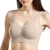 Women's Plus Size Wireless Bra No Underwire Seamless Full Coverage Push Up High Support
