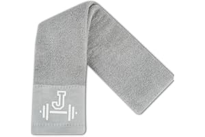CybGene Gym Towel, Personalized Workout Gifts for Men, Women, Sports Lover, Exercise Fitness Gift for Gym Enthusiast on Birthday, Christmas, Soft and Absorbent Towel, Gray, Initial J