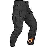 TRGPSG Men's Fleece Lined Hiking Pants, Winter Cargo Pants, Snow Ski Pants Tactical Outdoor Trousers with Multi-Pocket.