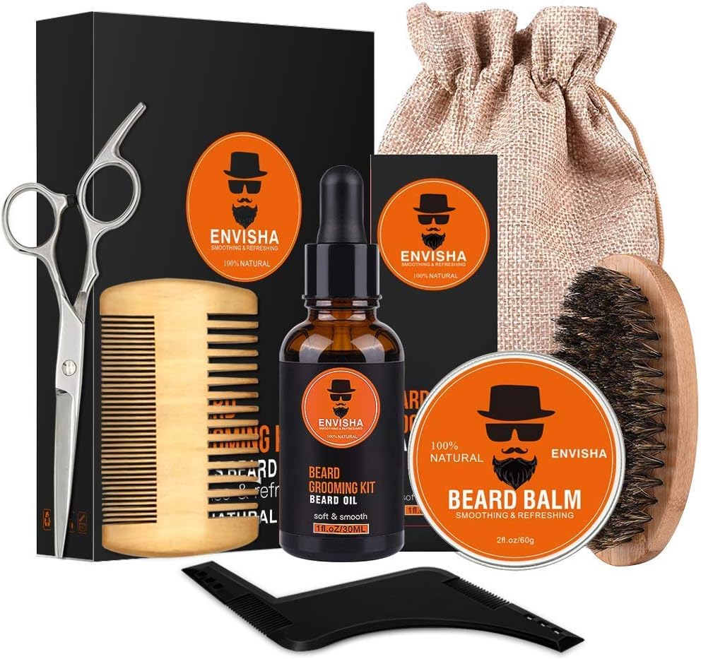 AVEDISTANTE kit para Cuidado de Barba 7 en 1 Crecimiento de la Barba  incluye 100% Natural Aceite, Bálsamo, Cepillo, Tijeras, Peine, Moldeador y  Bolsa de Arpillera: Amazon.com.mx: Salud y Cuidado Personal