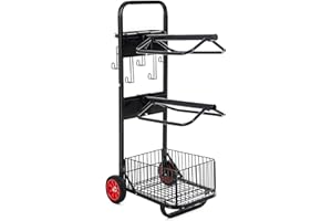 DaisyInner Rolling Saddle Cart with Wheel, Heavy Duty Saddle Rack Dolly Horse Equipment Cart Foldable Horse Tack for Storage Moving Organize Transport Supplies(Removable Rack)