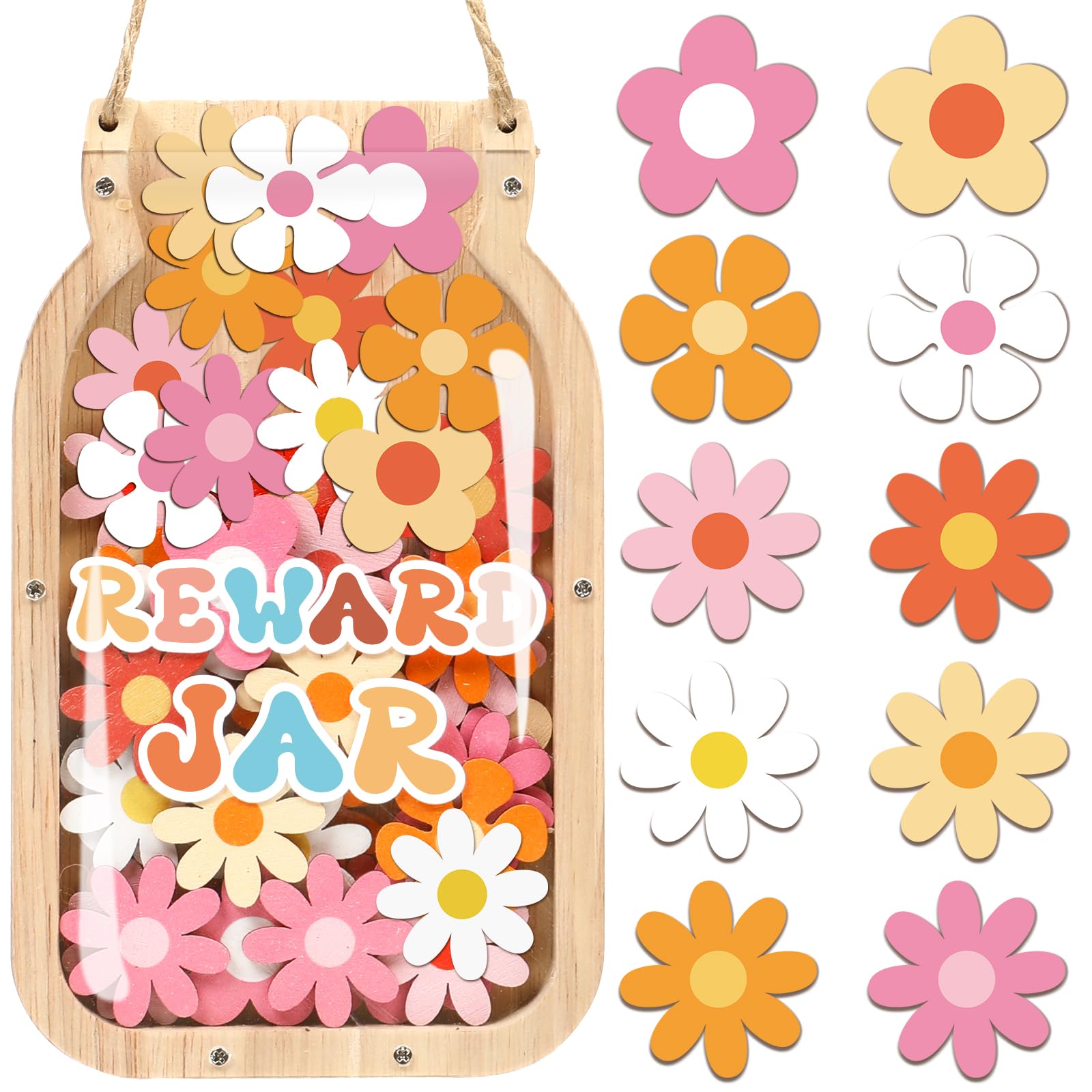 61pcs Daisy Flowers Reward Jar for Kids, Potty Training Behavior ...