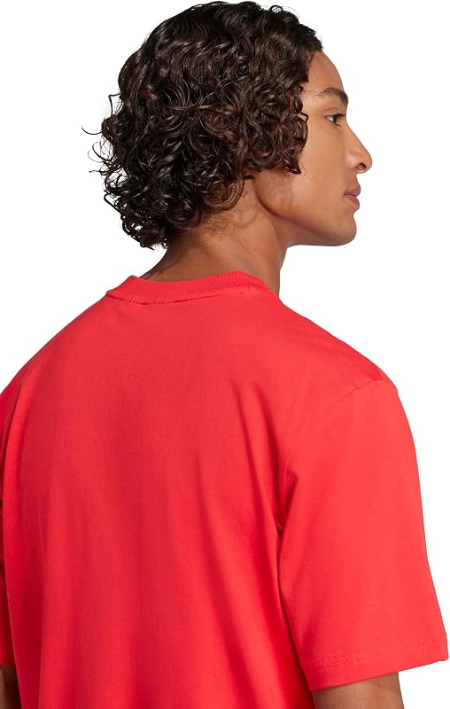 Herren Essentials Linear Single Jersey Shirt, Pure Ruby/Black, L