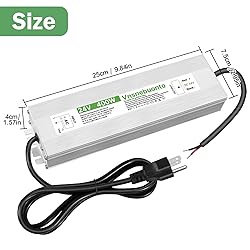 24V Power Supply 400W, 90-130V AC to 24V DC 16.7A