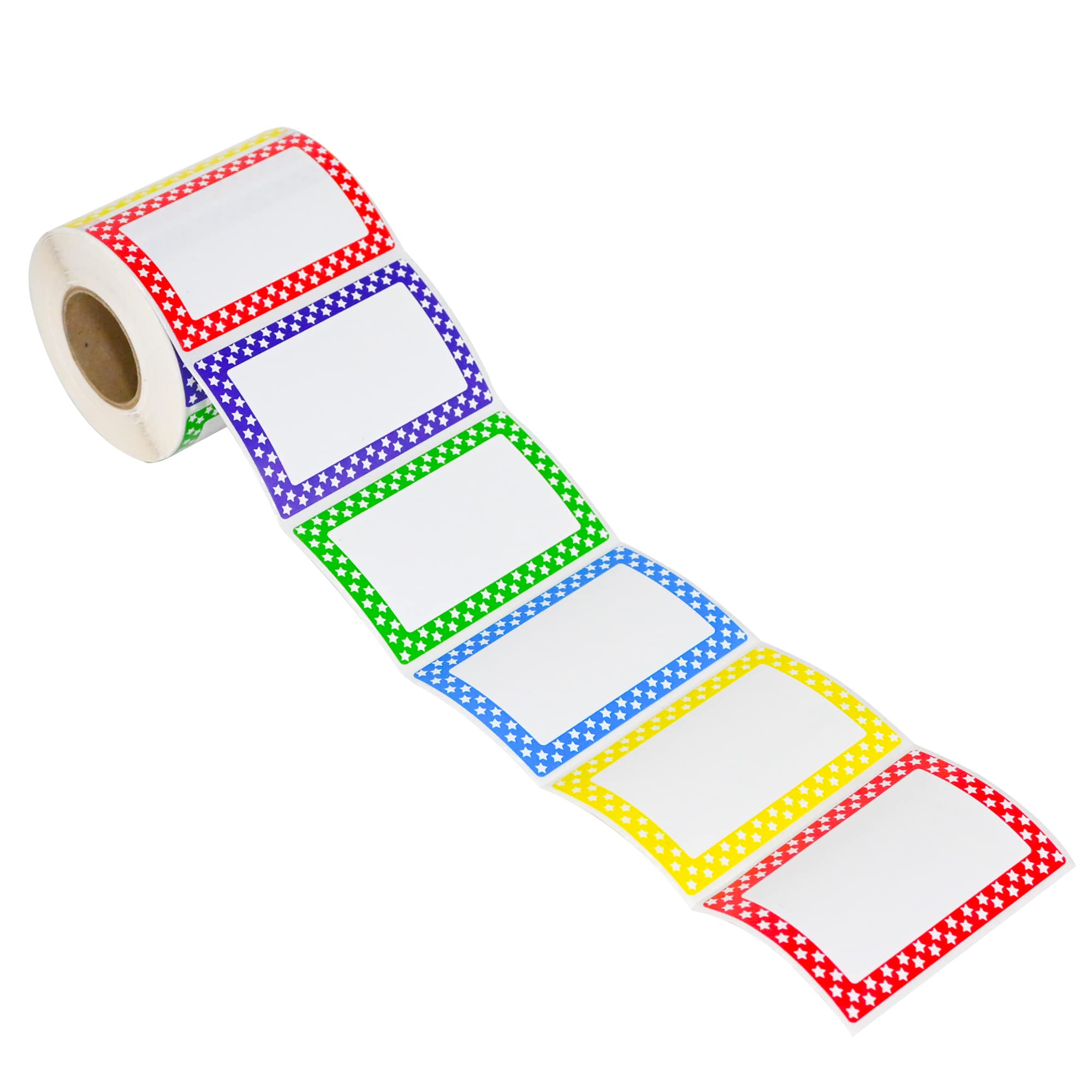 L LIKED Colorful Plain Name Tag Labels, Clothing Labels for Daycare and School 5 Colors (Star - 500)