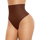 FeelinGirl Thong Shapewear Tummy Control Mid Waisted Seamless Shapewear for Women Moderate Compression