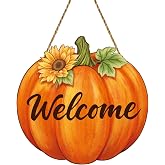Fall Decorations for Home Fall Door Decor Pumpkin Wall Decor Hanging Sign | Wooden Front Door Hanger Fall Welcome Sign for Autumn Harvest Porch Indoor Outdoor Home Decorations