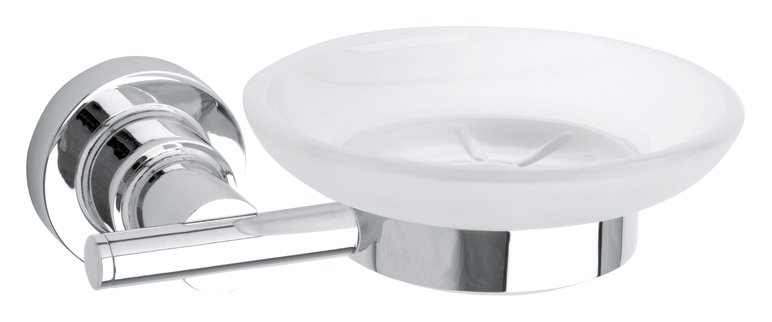 tesa Luup soap holder, chromed metal, self-adhesive, adhesive mounting technology, 52mm x 150mm x 120mm