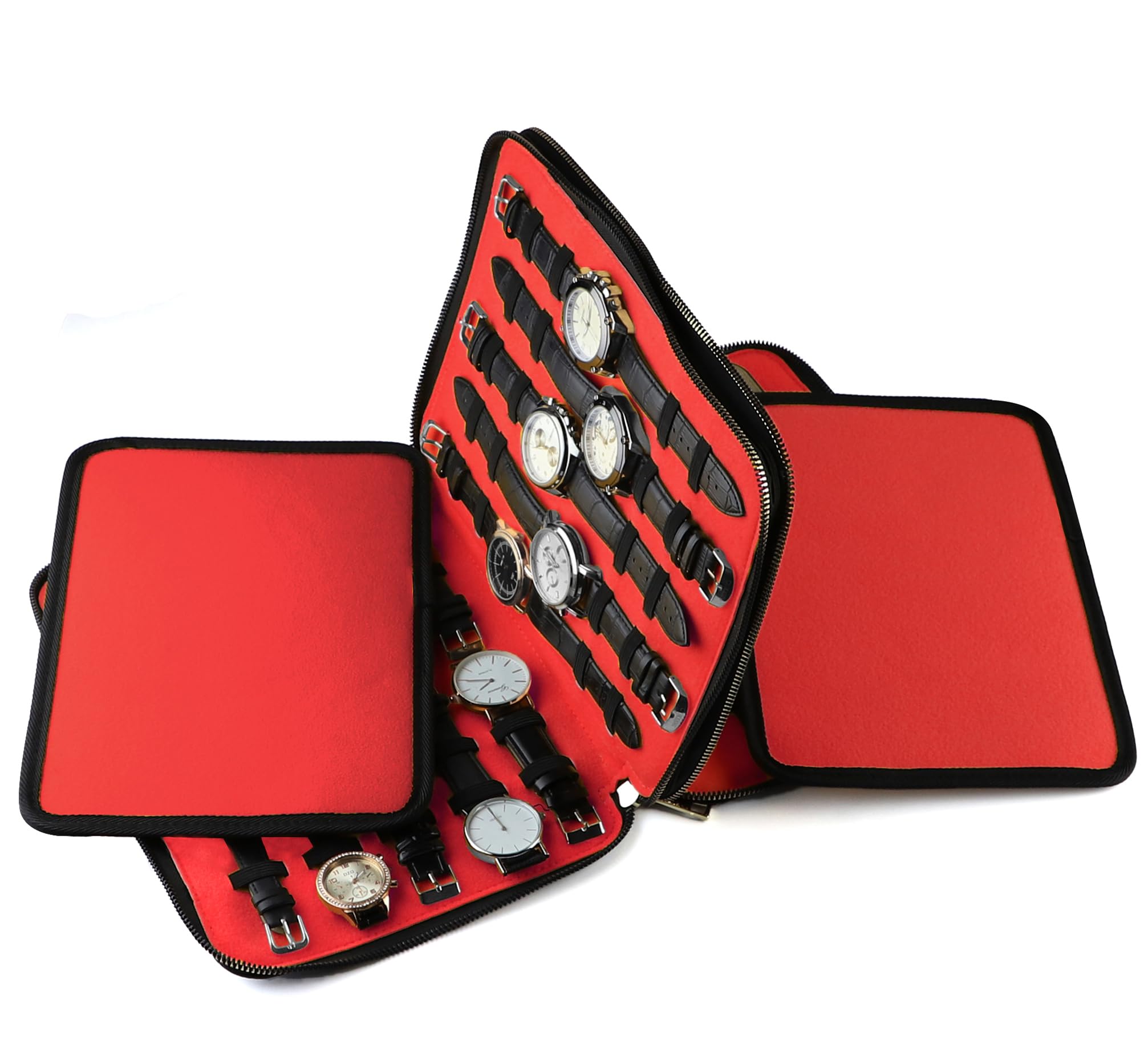 40 Slots Big Case Bag Watch Band Storage Strap Organizer Double Layer, Watch and Straps Collection for Apple Watch Band Organizer Jewelry Box Garmin Fitbit Samsung Galaxy Smart Watch Holder Men Ladies